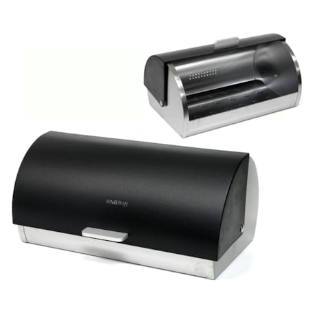 Chlebak stalowy z pokrywą akrylową pojemnik na chleb pieczywo bułki KINGHOFF