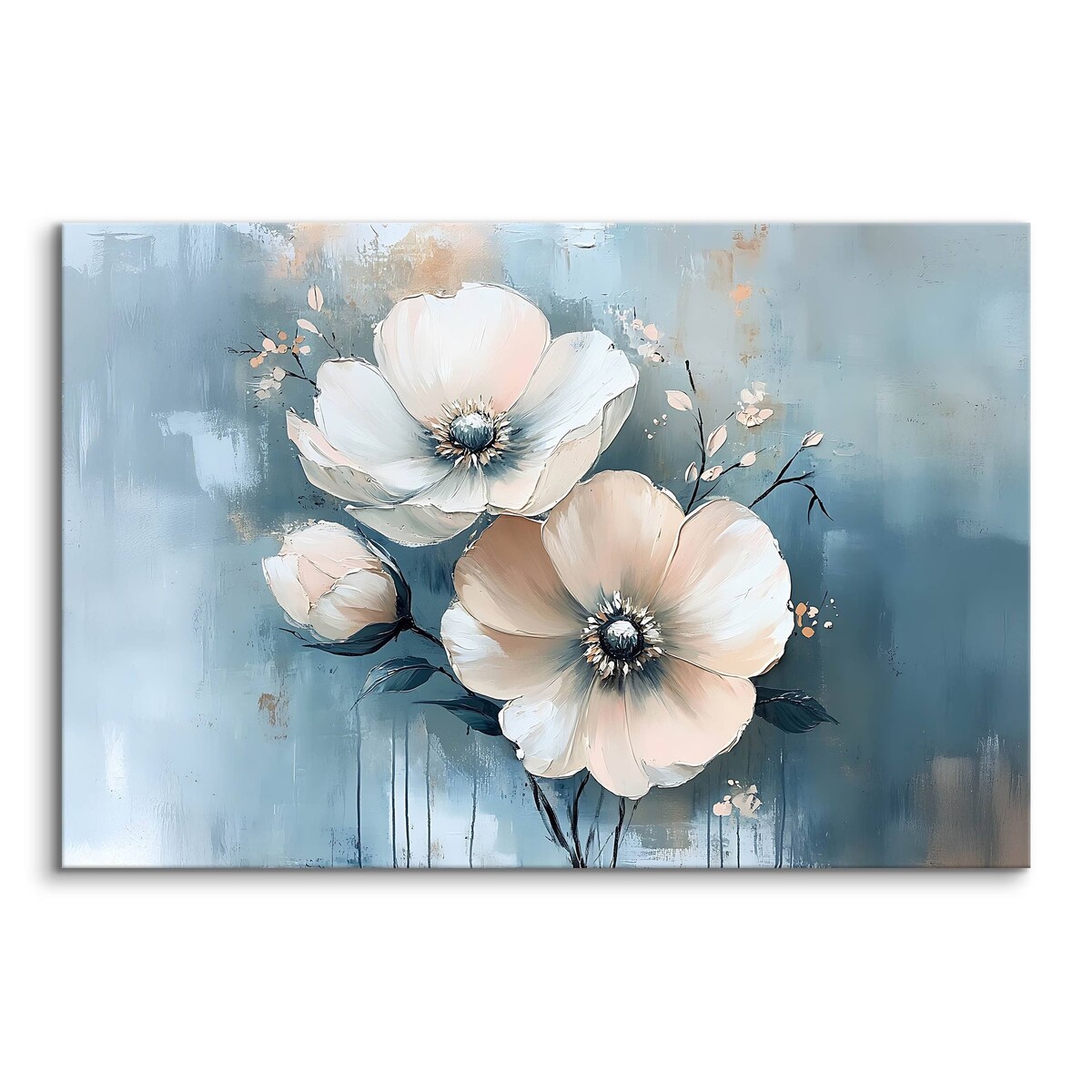 Obraz Na Płótnie Do Salonu Jasne Kwiaty Akwarele Abstrakcja Natura 120x80cm