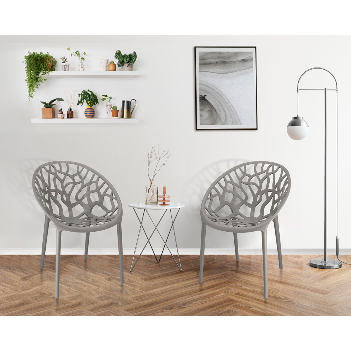 Krzesło plastikowe ALBERO eleganckie szare