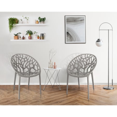 Krzesło plastikowe ALBERO eleganckie szare