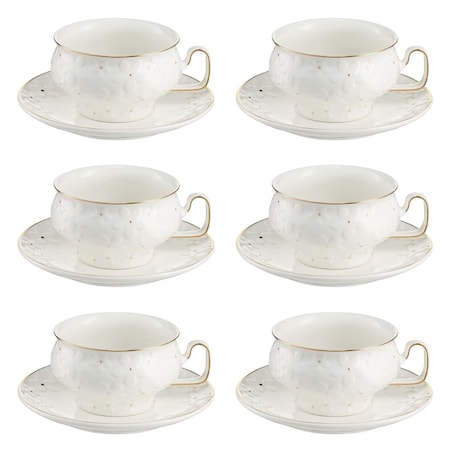 VILLA ITALIA Komplet filiżanek porcelanowych 280 ml 6 sztuk FIORELLA