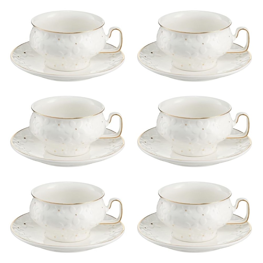 VILLA ITALIA Komplet filiżanek porcelanowych 280 ml 6 sztuk FIORELLA