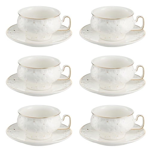 VILLA ITALIA Komplet filiżanek porcelanowych 280 ml 6 sztuk FIORELLA