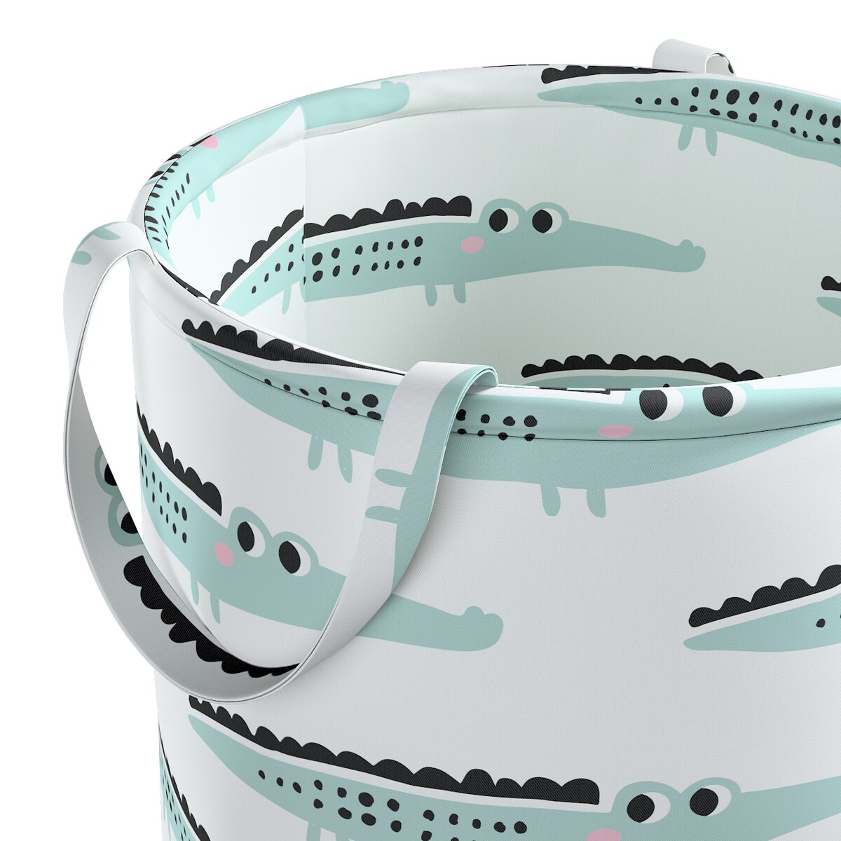 Kosz na zabawki Tobi, ecru-zielony, 30x40cm, Magic Collection