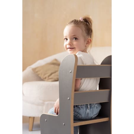 Kostka Wielozadaniowa + krzesełko - szara