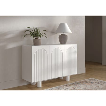 Biała komoda z łukami Skandica RITA / szer. 135 cm