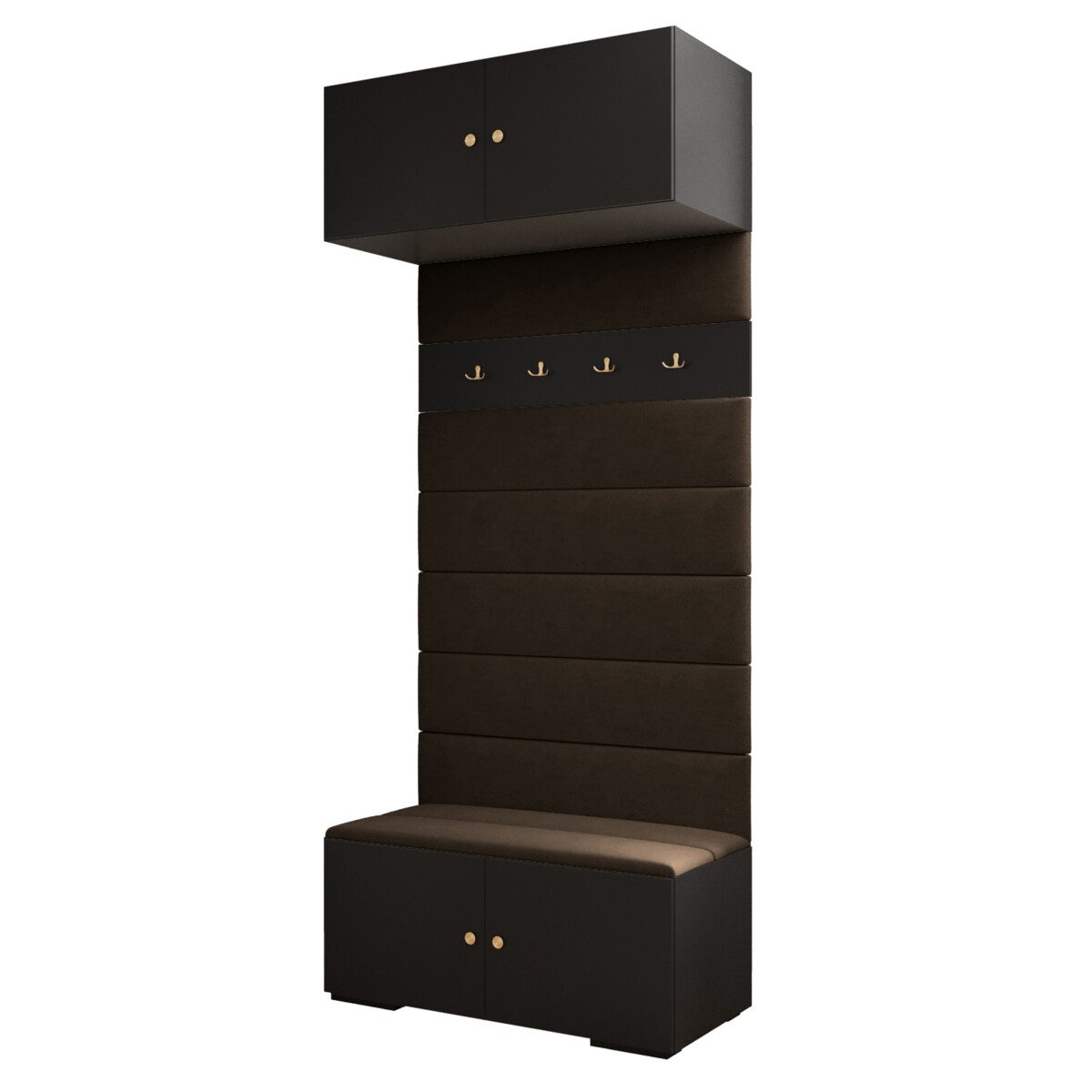 Garderoba do przedpokoju INOVA 2 czarny+złoty+manila04