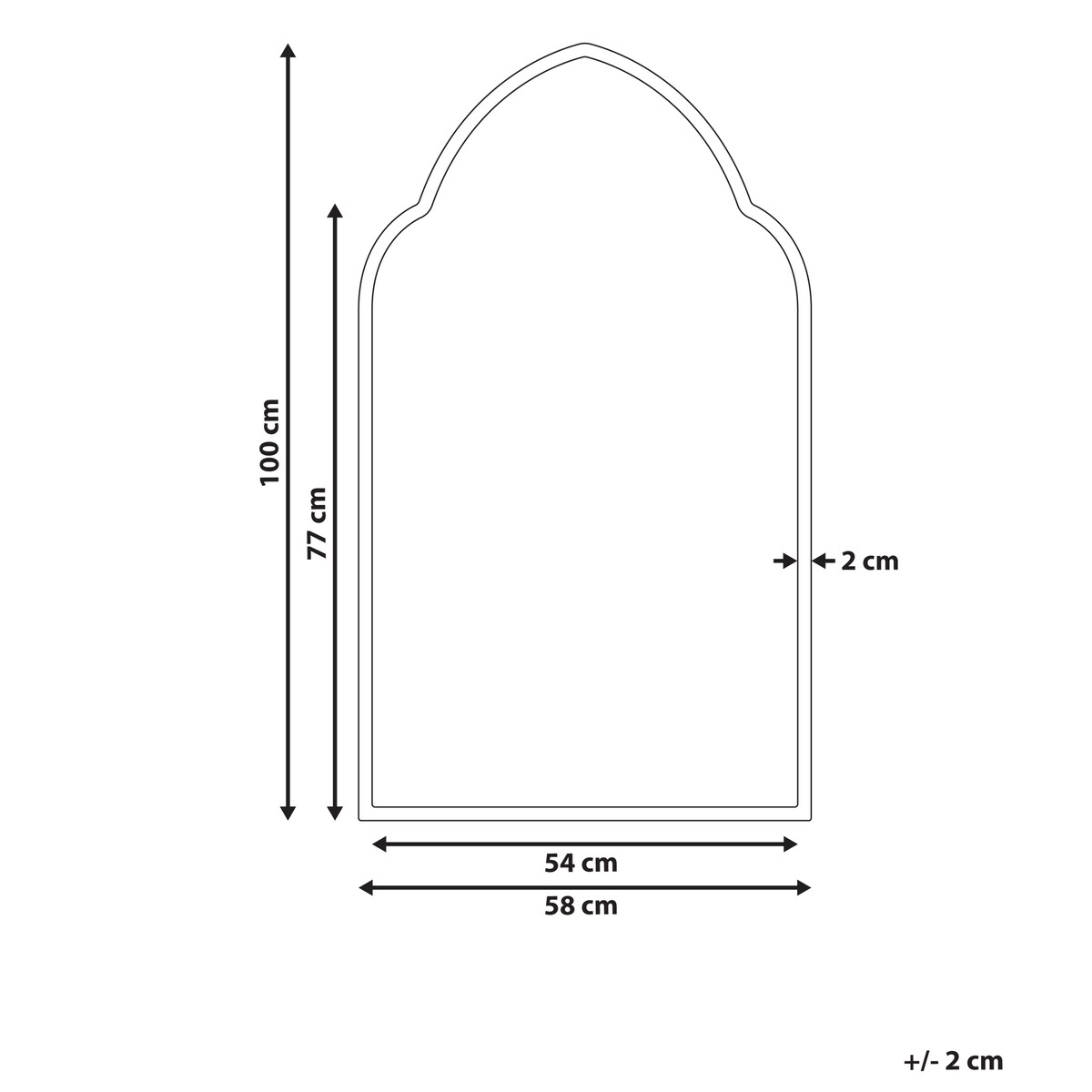Lustro ścienne ACONCHI 58 cm 100 cm Metal Złoty