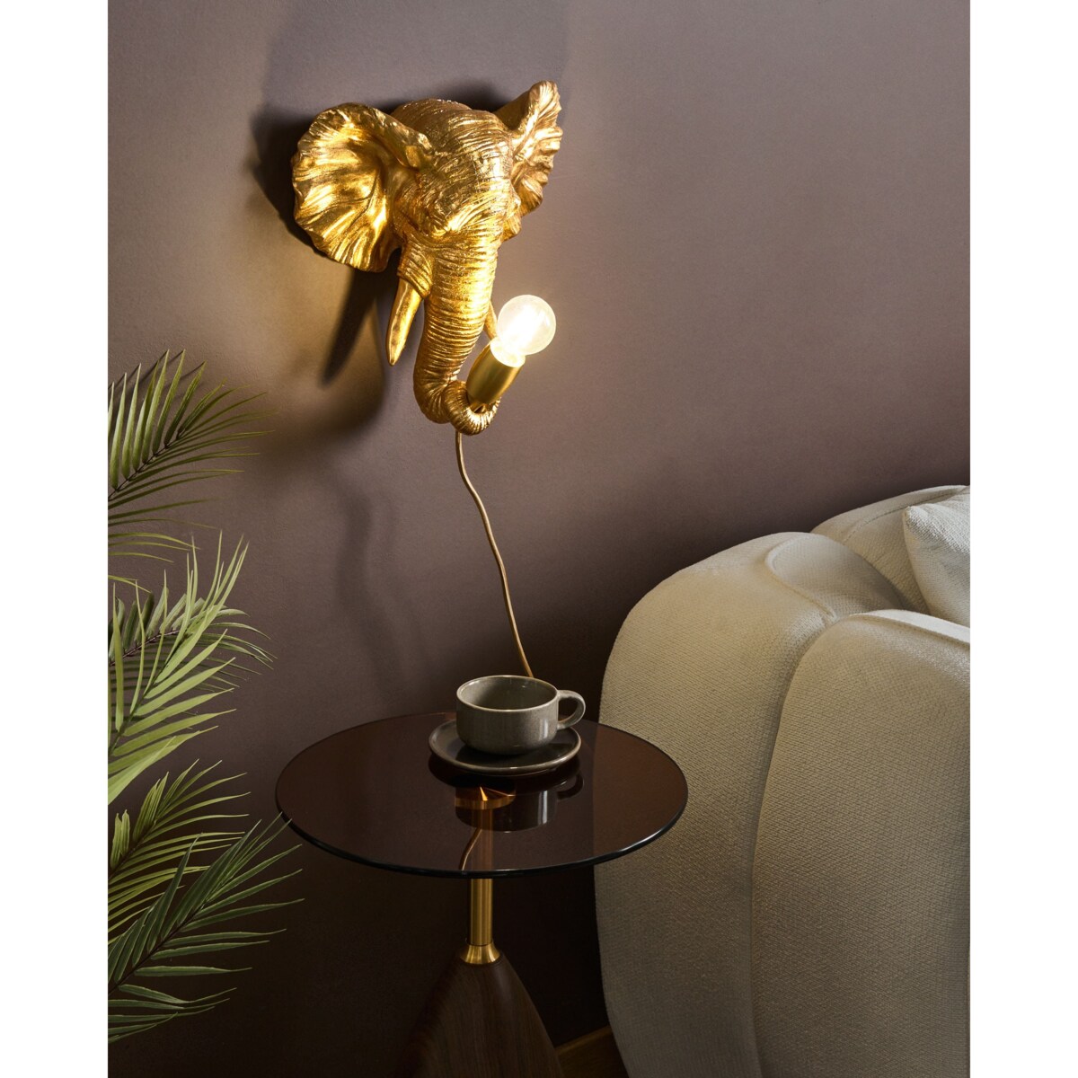 Słoń Lampa ścienna ELEPHANTI Złoty