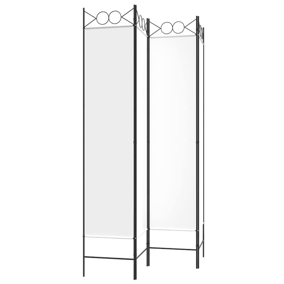 vidaXL Parawan 4-panelowy, biały, 160x200 cm, tkanina