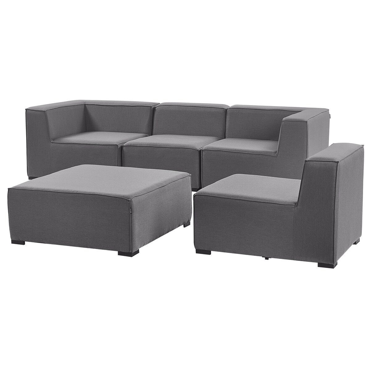 Sofa ogrodowa z otomaną dla 4 osób AREZZO Szary Modułowy