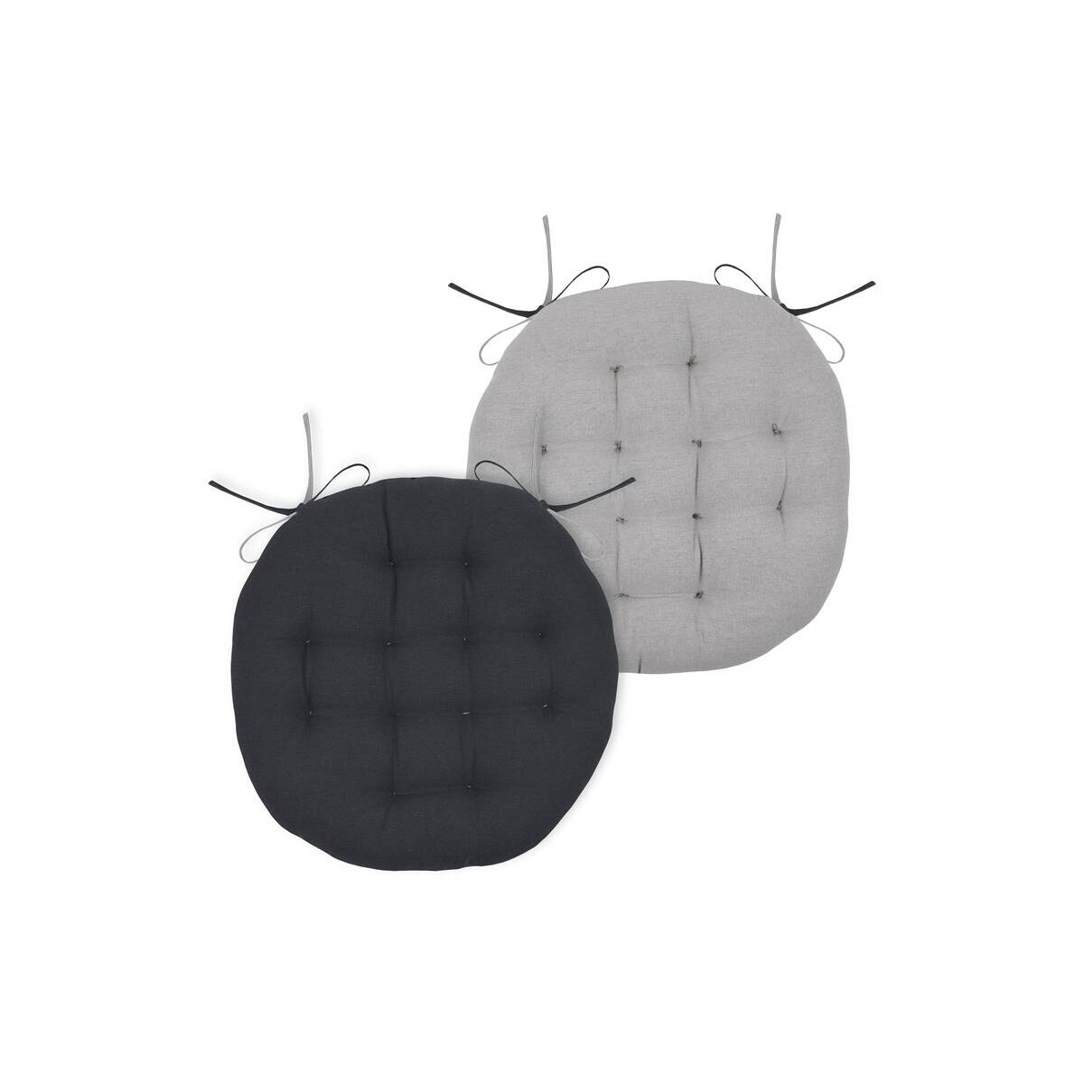 Poduszka na krzesło okrągła DUO, wiązana, 100% bawełny, Ø 38 cm