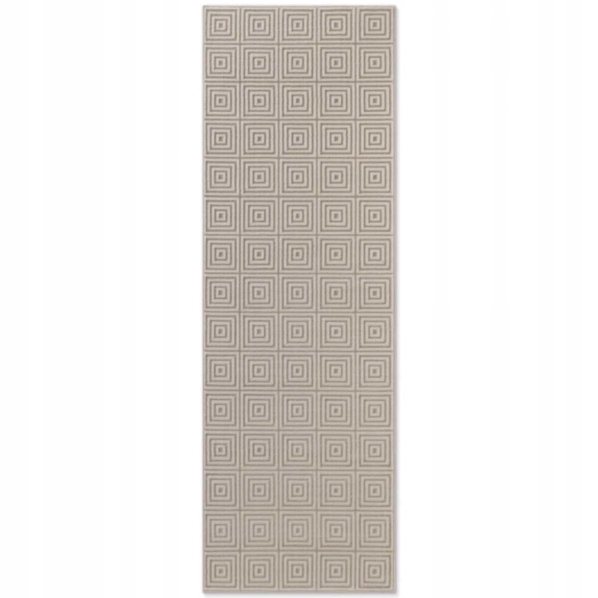 Chodnik pluszowy do korytarza 80x240cm, beżowo kremowy nowoczesny wzór boho