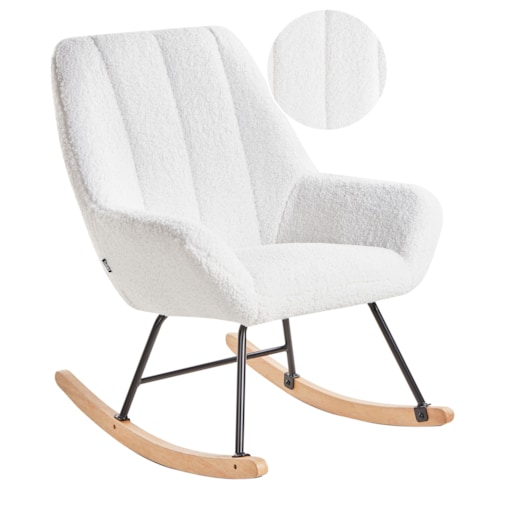 Fotel bujany KINNO Boucle Złamana biel