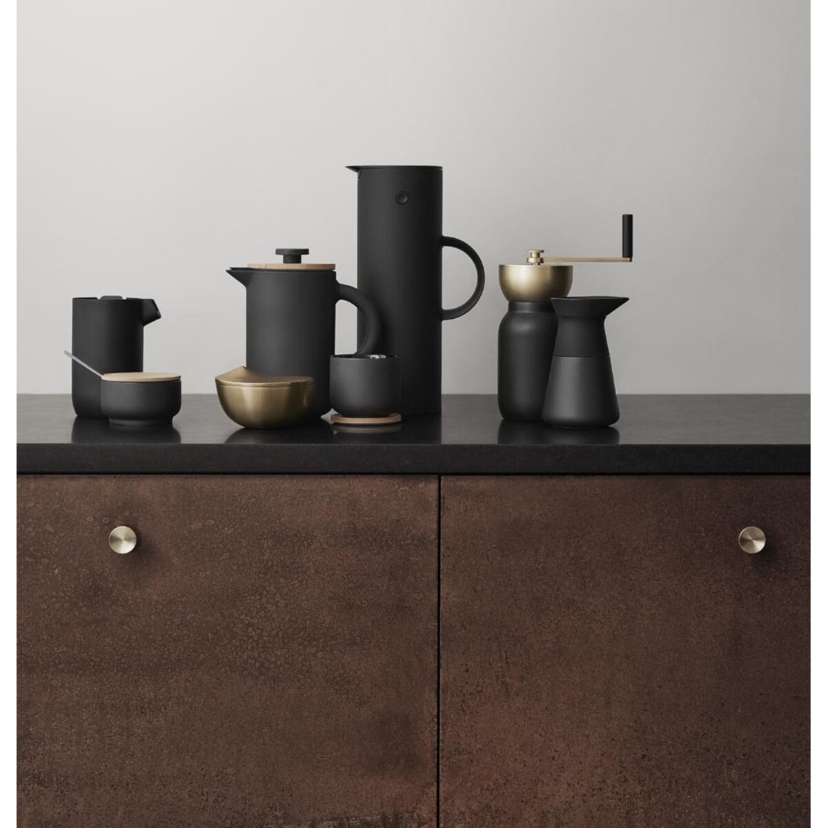 Kubek z podstawką czarny Theo, 200 ml, Stelton