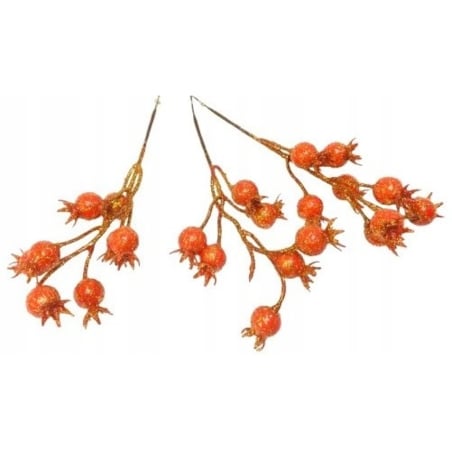 BROKATOWY DODATEK pik do stroika kompozycji święta jarzębina dzika róża 3x