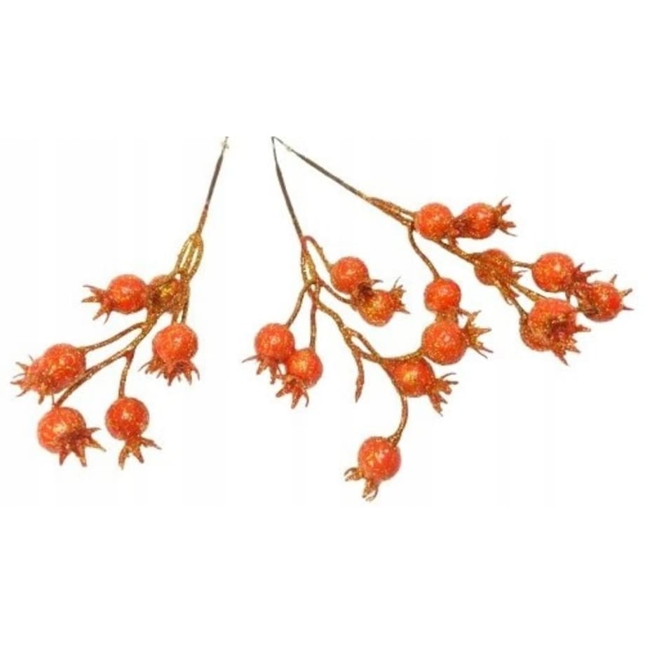 BROKATOWY DODATEK pik do stroika kompozycji święta jarzębina dzika róża 3x