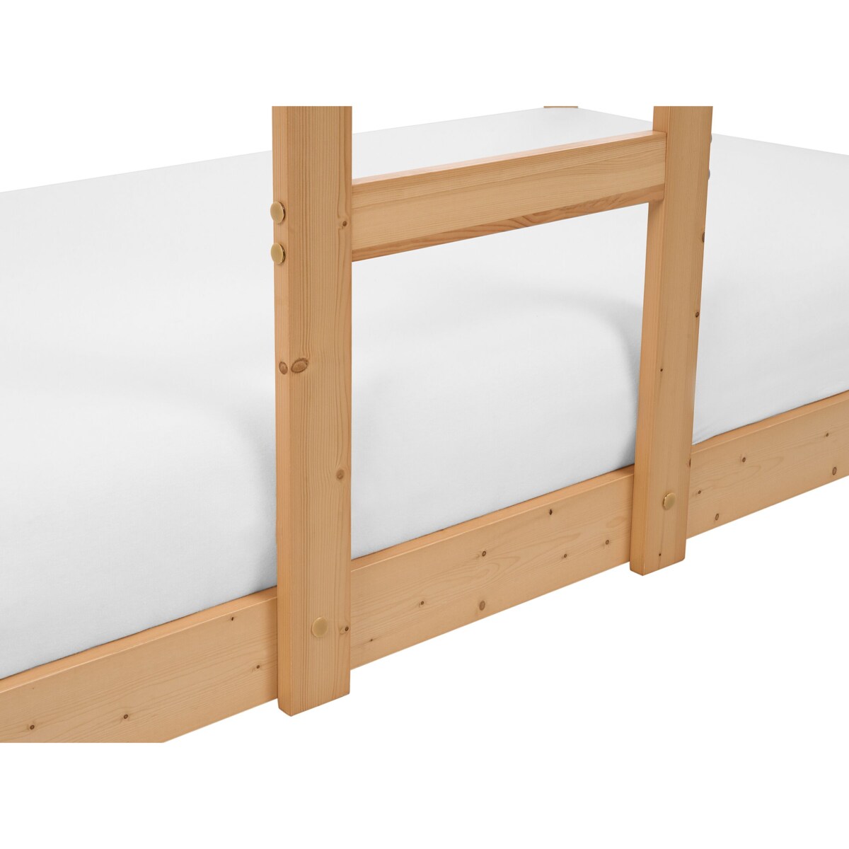 Łóżko piętrowe dziecięce domek drewniane 90 x 200 cm jasne LABATUT