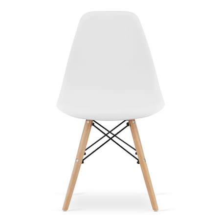 Krzesło Do Jadalni Kuchni Salonu Osaka Białe / Nogi Naturalne X 3