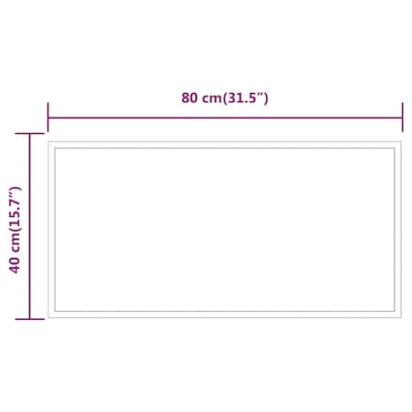 vidaXL Lustro łazienkowe z LED, 80x40 cm