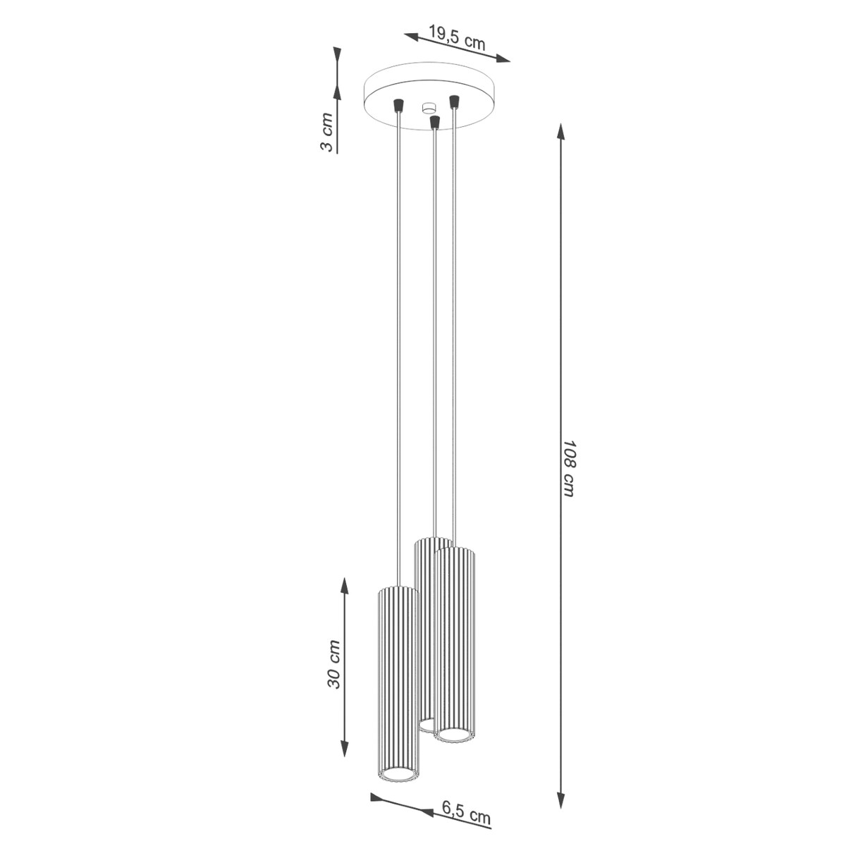 Lampa wisząca KARBON 3P biały