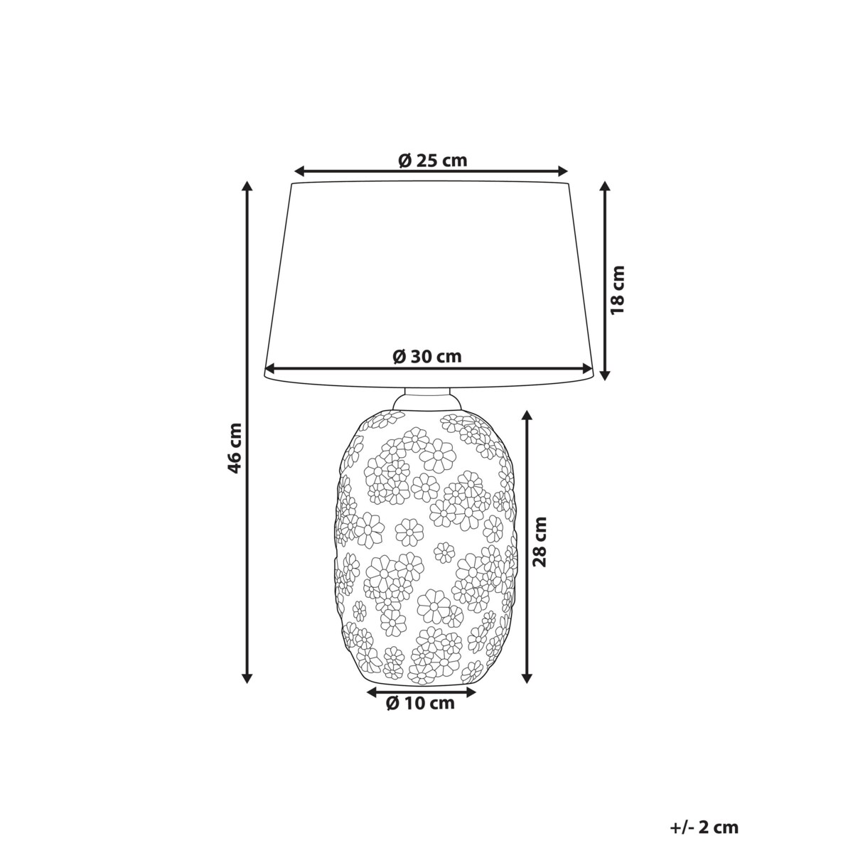 Lampa stołowa ceramiczna szaro-beżowa FERREY
