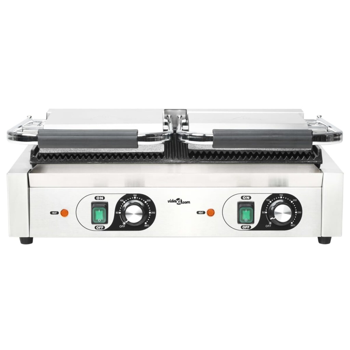 vidaXL Podwójny opiekacz do panini, żebrowany, 3600 W, 57x30,5x20 cm