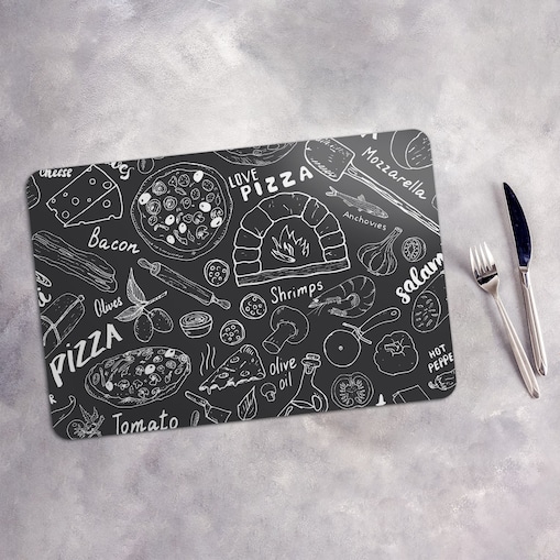 Komplet mat pod talerz Włoska pizzeria, 6 szt. 45x30cm