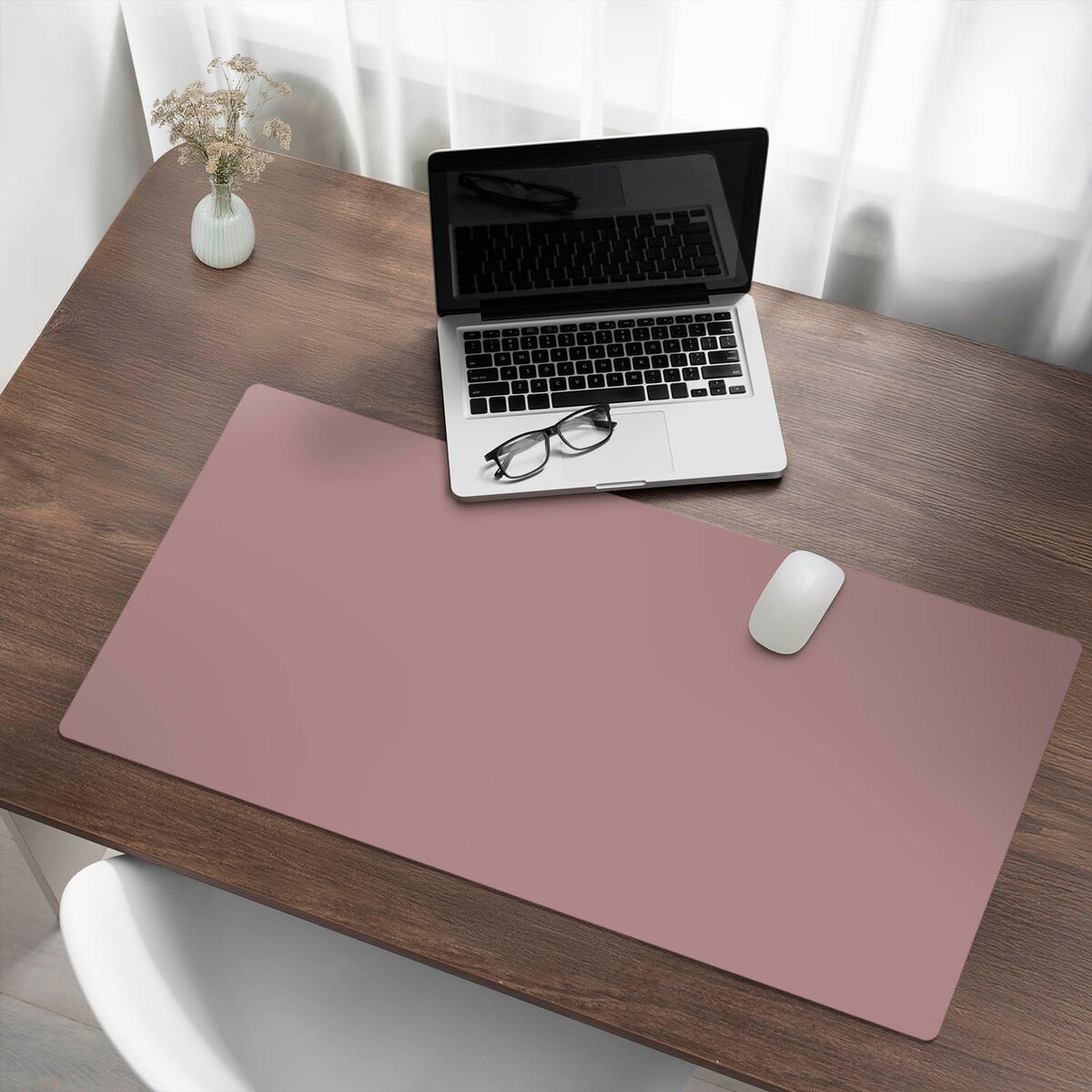 Różowa mata na biurko Kolor Różowy, 100x50 cm