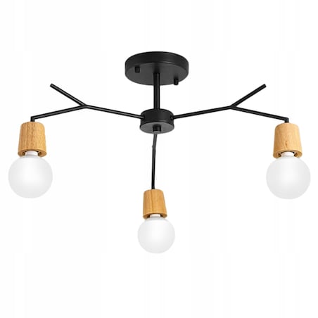 Lampa Sufitowa Wisząca Skandynawska Loft Drewno 3