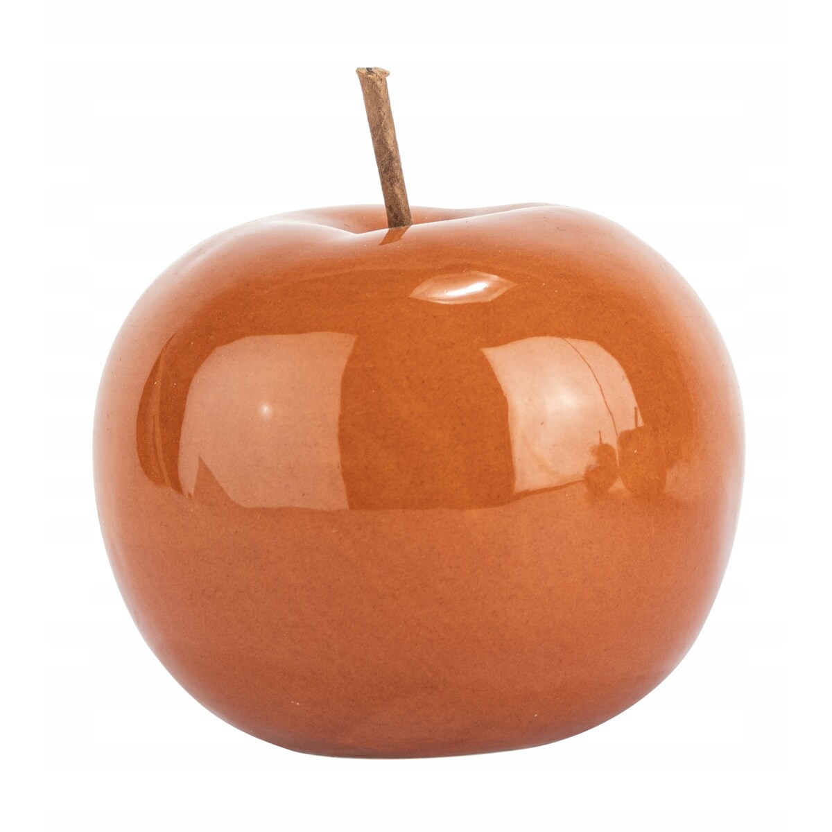 FIGURKA JABŁKO DEKORACYJNA POMARAŃCZOWA 12cm JESIENNA CERAMICZNA BOHO