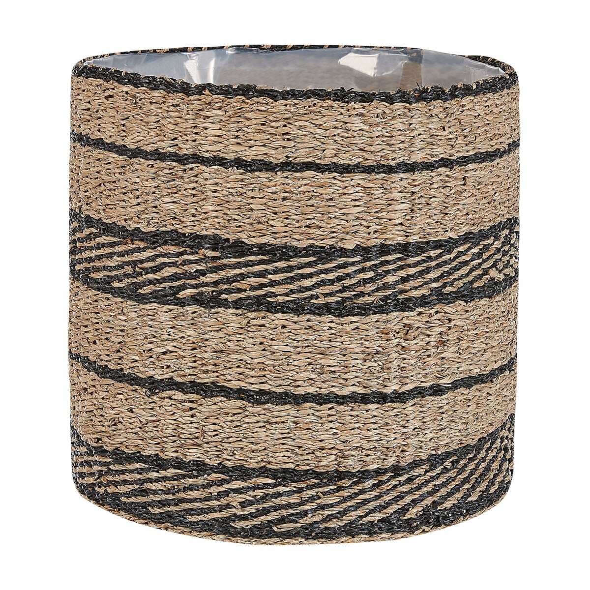 Zestaw 3 koszy na kwiaty z trawy morskiej naturalny z czarnym RASBORA