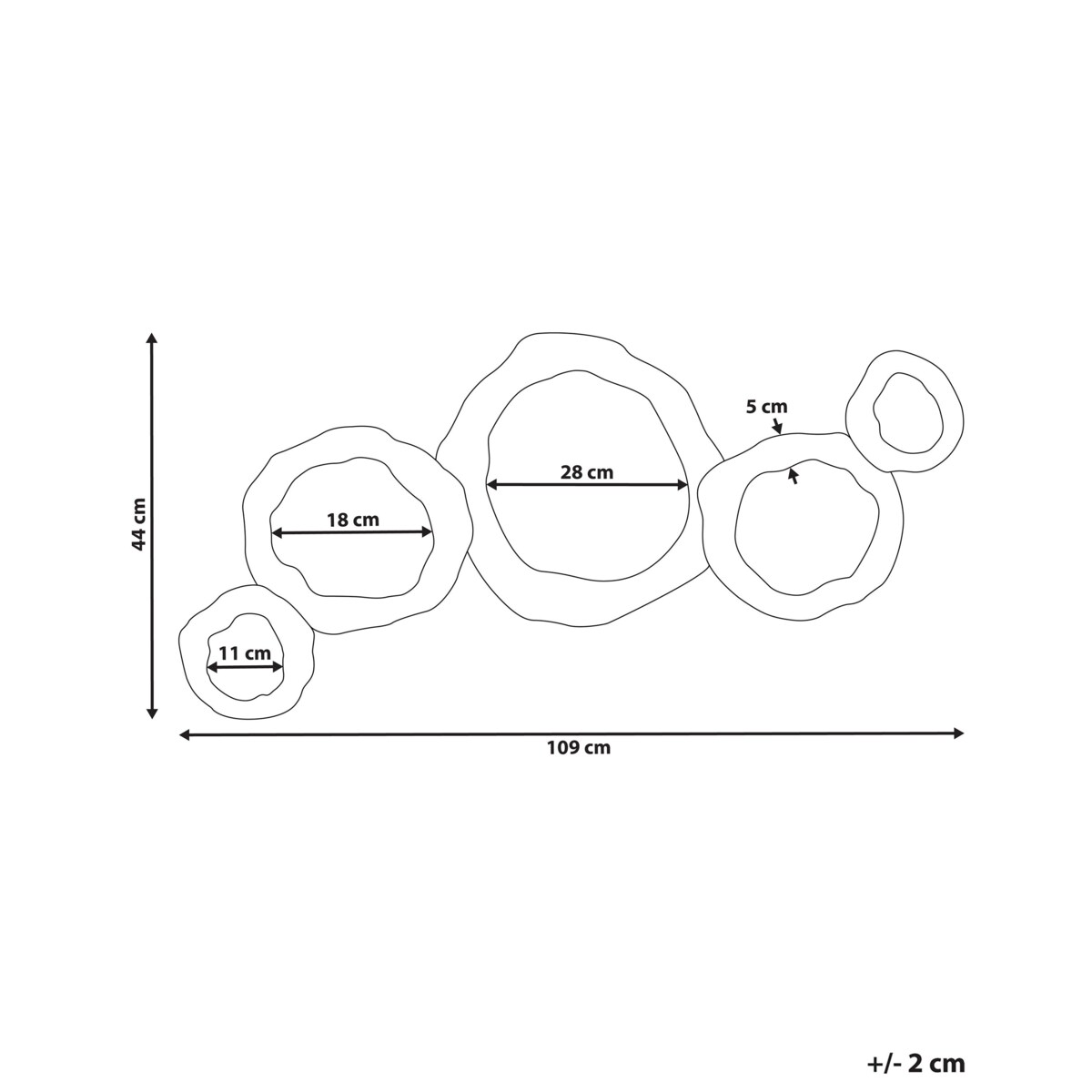 Lustro ścienne metalowe 109 x 44 cm złoto-czarne CHARNY