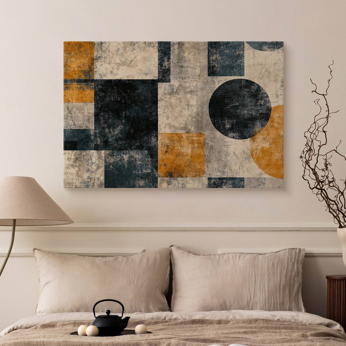 Obraz Na Płótnie Do Salonu Wzory Geometryczne Abstrakcja Mural 120x80cm