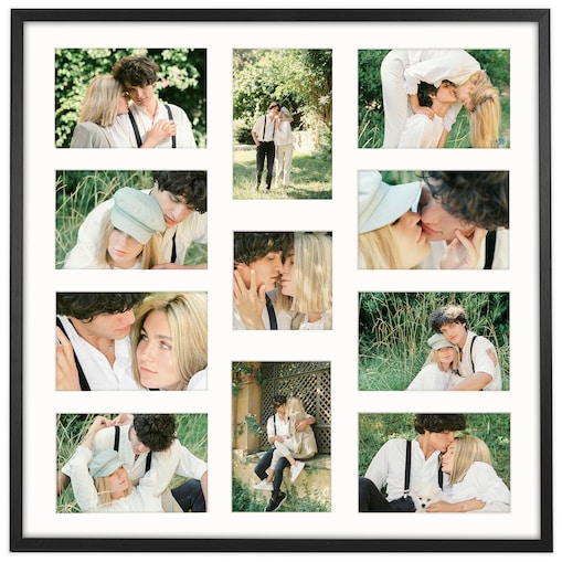 Ramka na zdjęcia 1x 10x10 10x 10x15 czarna galeria na 11 zdjęć multirama 50x50 FRAMAI