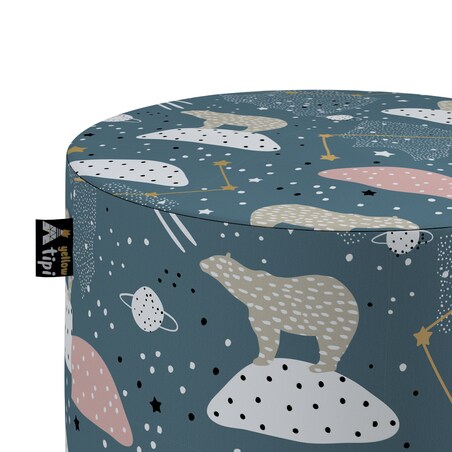 Puf Bobby, niebieski, ø40, wys. 40 cm, Magic Collection