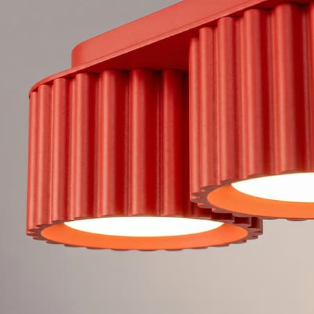 Plafon AURA 3 czerwony Gx53