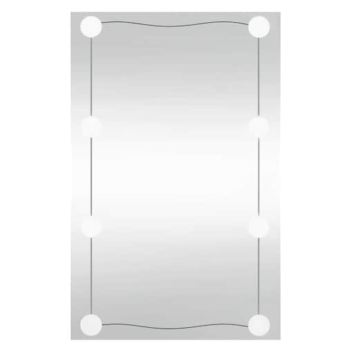 vidaXL Lustro ścienne z LED, 50x80 cm, szklane, prostokątne