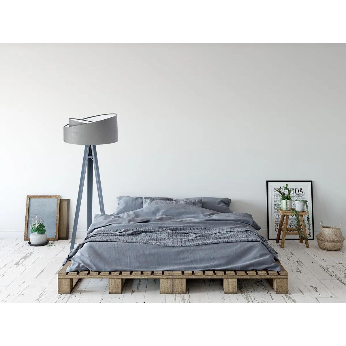 Lampa stojąca GEMSTONE szara/biała/szara