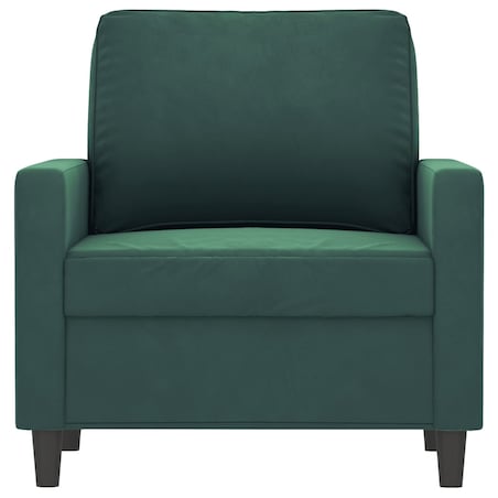 vidaXL Fotel, ciemnozielony, 60 cm, obity aksamitem