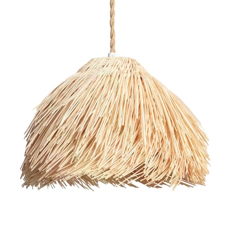 Zwieszana lampa Boho ABR-LW10-BH-E27 Abruzzo półokrągła ratan brązowa