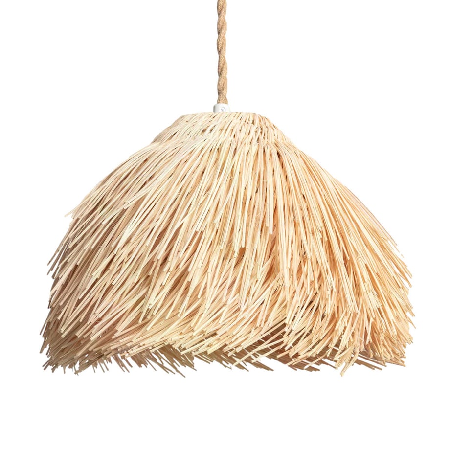 Zwieszana lampa Boho ABR-LW10-BH-E27 Abruzzo półokrągła ratan brązowa