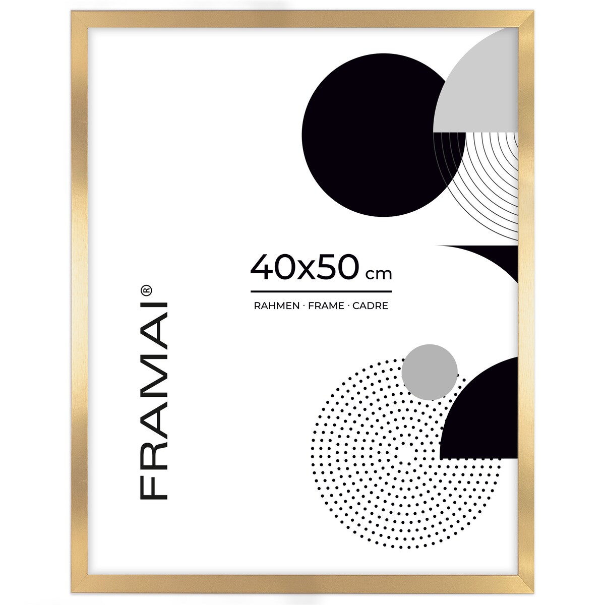 Ramka na zdjęcia 40x50 cm złota rama MDF z plexi do powieszenia pion poziom klasyczna prostokątna ramka FRAMAI®