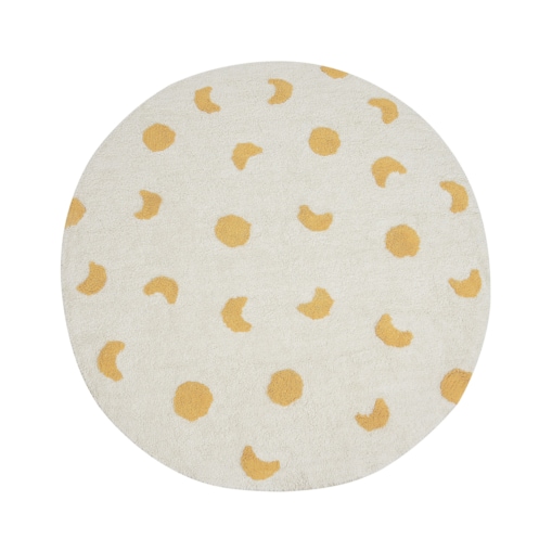 Dywan okrągły bawełniany ø 140 cm jasnobeżowy LOTI