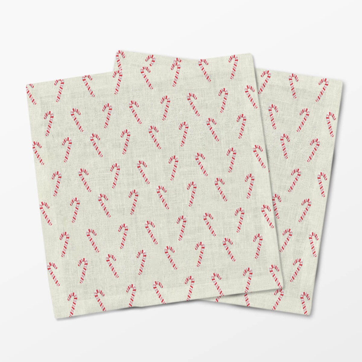 Serwetki świąteczne - Laski cukrowe - beż (2 szt.)