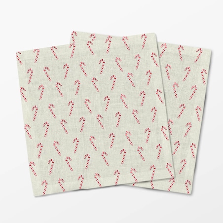 Serwetki świąteczne - Laski cukrowe - beż (2 szt.)