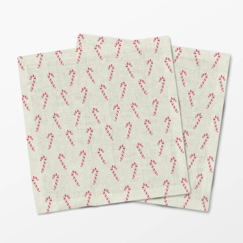 Serwetki świąteczne - Laski cukrowe - beż (2 szt.)