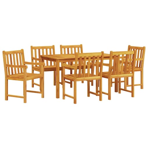 vidaXL Zestaw do jadalni w ogrodzie 7 pcs Brązowy lite drewno akacjowe