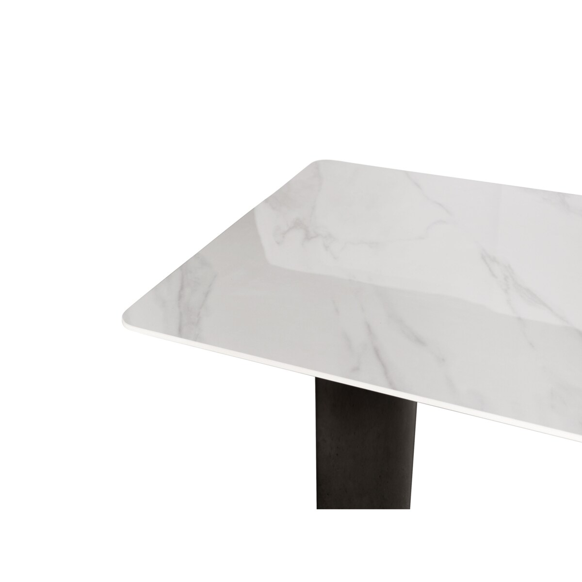 Stół srebrny Glamour Nowojorski Wenecja z blatem o wzorze marmuru 180x90x75