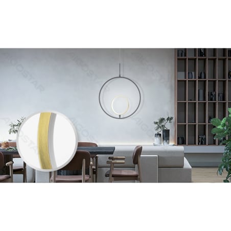 lampa wisząca z aluminium i silikonu | 6500k | nowoczesny design 120 cm